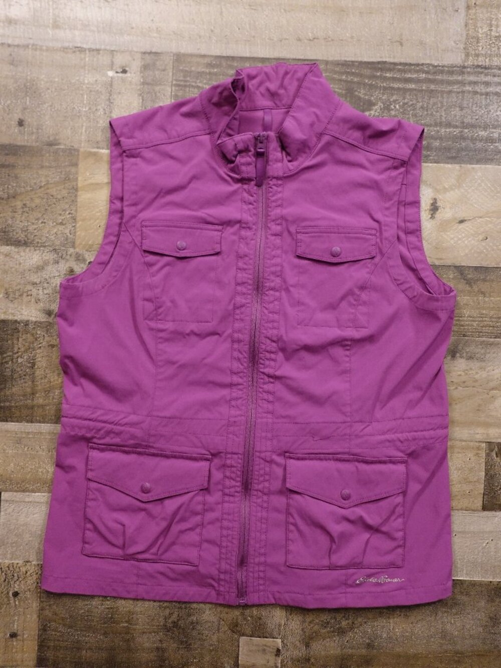 Eddie Bauer Travex Utility Vest Women’s XL Purple Magenta Travel Hiking